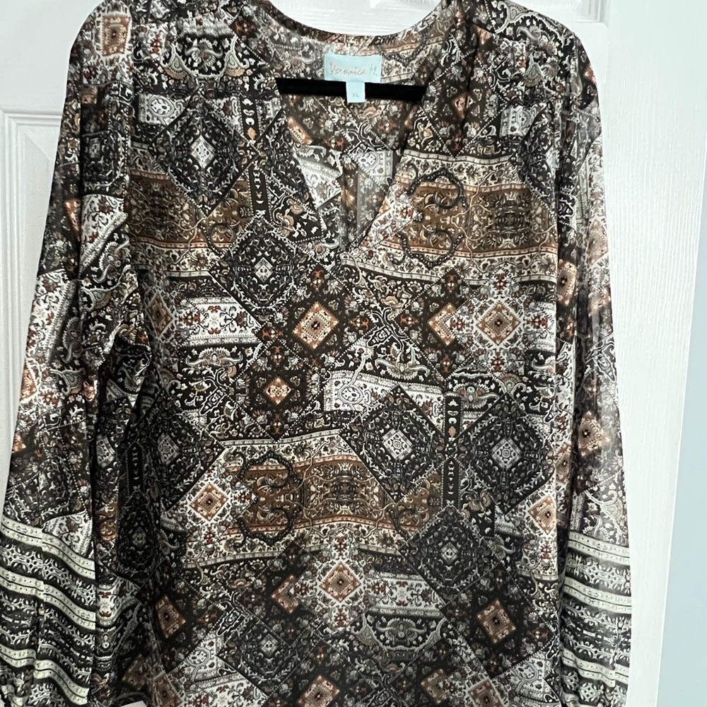 Veronica M Women's Patterned Blouse - Black and Brown